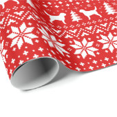 Otterhound Silhouetten Hunde Weihnachtsfeiertag Ro Geschenkpapier (Rolleneckpunkt)