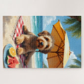 Otterhound Strand Entspannungsszene Puzzle (Horizontal)