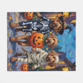 Otterhound Trick-oder-Treating in Halloween-Kostüm Fleecedecke (Vorderseite (Horizontal))
