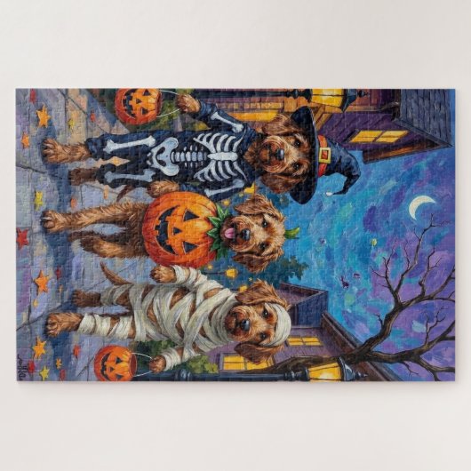 Otterhound Trick-oder-Treating in Halloween-Kostüm Puzzle (Horizontal)