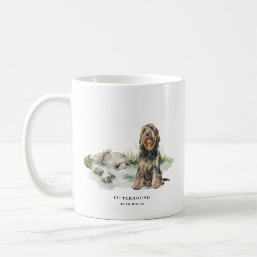 Otterhound | Wasserfarbenprämie Kaffeetasse (Links)