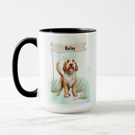 Otterhound Watercolor Personalized Dog Tasse (Links)