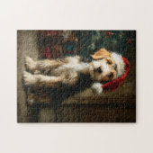 Otterhound-Welpen-Weihnachtsbild Puzzle (Horizontal)