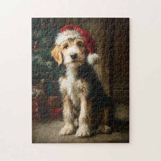 Otterhound-Welpen-Weihnachtsbild Puzzle (Vertikal)
