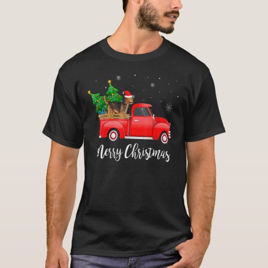 Otterhound Welsh Corgi Red Truck Weihnachtsbaum Do T-Shirt (Vorderseite)