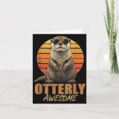 Otterly Awesome Retro Sunset Sea Otter Lover Graph Karte (Vorderseite)