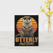 Otterly Awesome Retro Sunset Sea Otter Lover Graph Karte (Gelbe Blume)
