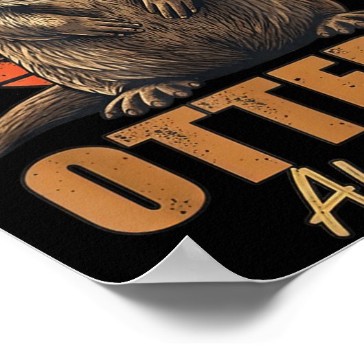 Otterly Awesome Retro Sunset Sea Otter Lover Graph Poster (Ecke)