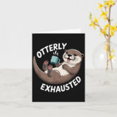 Otterly Exhausted Tired Animal Funny Pun For Otter Karte (Gelbe Blume)