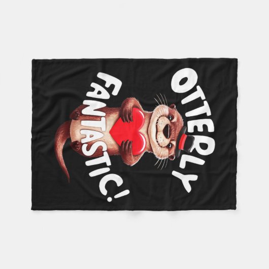 Otterly Fantastic Funny Sitive Quote Sea Lover Pun Fleecedecke (Vorderseite (Horizontal))