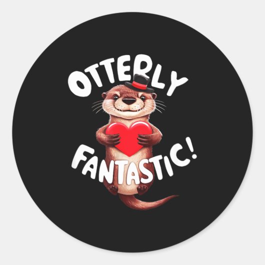 Otterly Fantastic Funny Sitive Quote Sea Lover Pun Runder Aufkleber (Vorderseite)