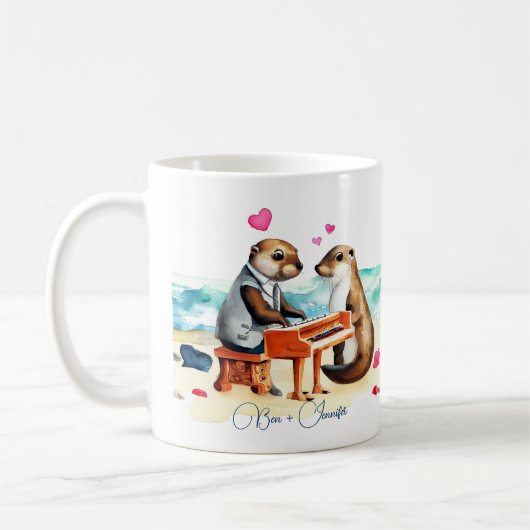 Otters Couple in Love Kaffeetasse (Links)