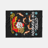 Otters For Everybody Santa Funny Christmas Otter Fleecedecke (Vorderseite (Horizontal))