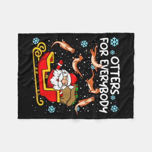Otters For Everybody Santa Funny Christmas Otter  Fleecedecke (Vorderseite (Horizontal))