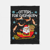 Otters For Everybody Santa Funny Christmas Otter  Fleecedecke (Vorderseite)
