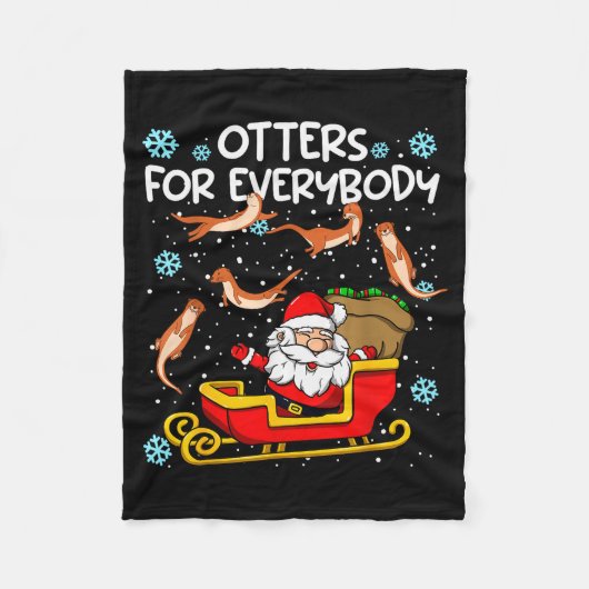 Otters For Everybody Santa Funny Christmas Otter Fleecedecke (Vorderseite)