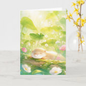 Otters Friedliches Nickerchen in der Natur Karte (Gelbe Blume)