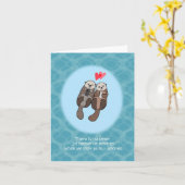 Otters Funny Geeky Liebe Jahrestag/Valentinstag Karte (Gelbe Blume)