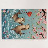Otters Holding Paws with Valentine Lantern Puzzle (Horizontal)