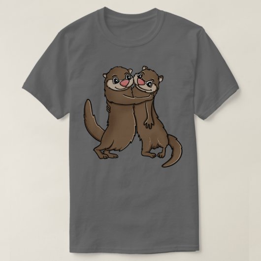 Otters Hugging T-Shirt (Design vorne)