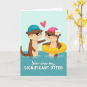 Otters In Love Greeting Card Karte (Gelbe Blume)