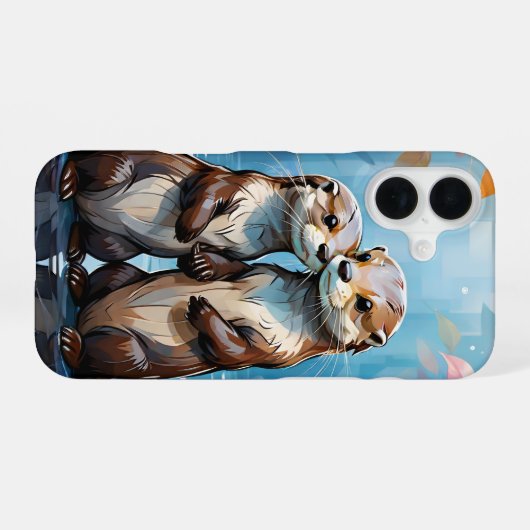Otters iPhone 16 Hülle (Rückseite (Horizontal))