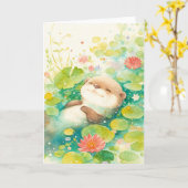 Otter's Paradies unter Lotus-Blume Karte (Gelbe Blume)