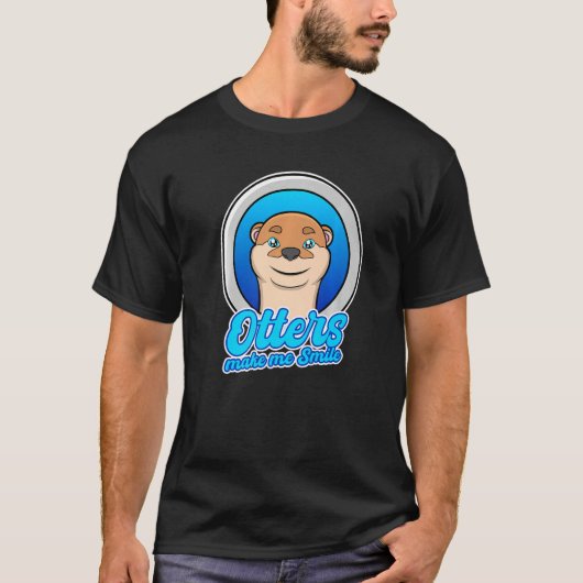 Otters Smile Cute Nature Sea Otters Wilderness   T-Shirt (Vorderseite)