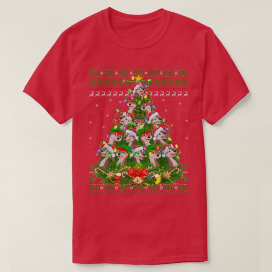 Otters Xmas Licht Baum Santa Otter Ugly Christm T-Shirt (Design vorne)