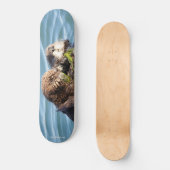 Otterwelpe und -mutter mit Kelp Skateboard (Vorderseite)