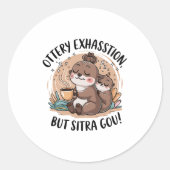 Ottery Expression Niedlich Sloth und Baby Runder Aufkleber (Vorderseite)