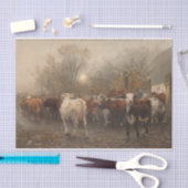 Otto Bache | Die Kühe werden aus dem Stall vertrie Seidenpapier (Handwerk)