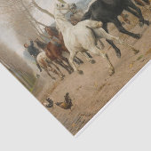 Otto Bache | Eine Pferdefolge außerhalb eines Gast Seidenpapier (Ausschnitt)