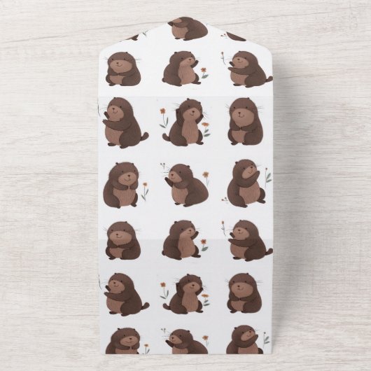 "Otto der braune Maulwurf" Einladungskarte All In One Einladung (Außenbereich)