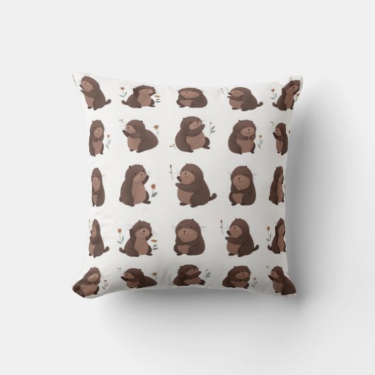 Otto the Brown Mole Pillow Kissen (Vorderseite)