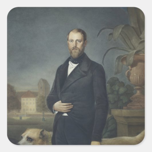 Otto von Bismarck, c.1850 Quadratischer Aufkleber (Vorderseite)