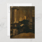 Otto von Bismarck in seiner Studie Postkarte (Vorne/Hinten)