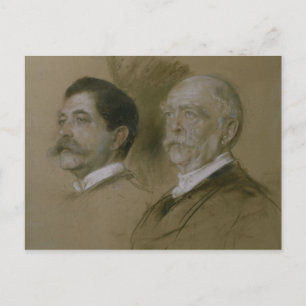 Otto von Bismarck und sein Sohn Herbert Postkarte