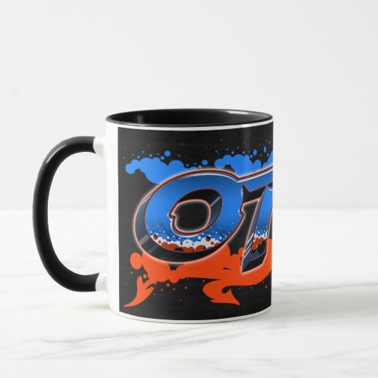 Otto Vorname Name Graffiti blue orange Tasse (Links)