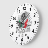 Ottoman Empire Grayscale Coat Of Arms Große Wanduhr (Winkel)