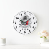 Ottoman Empire Grayscale Coat Of Arms Große Wanduhr (Zuhause)