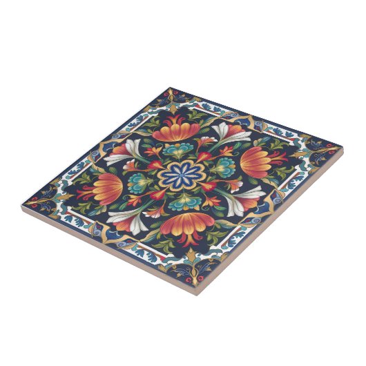 Ottoman Floral Mandala Keramik Tile Fliese (Seite)