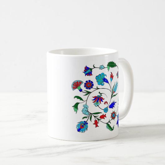 Ottoman-inspirierte Blumenmuster-Tasse Kaffeetasse (VorderseiteRechts)