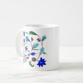 Ottoman-inspirierte Blumenmuster-Tasse Kaffeetasse (Vorderseite Links)