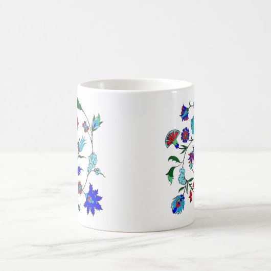 Ottoman-inspirierte Blumenmuster-Tasse Kaffeetasse (Mittel)