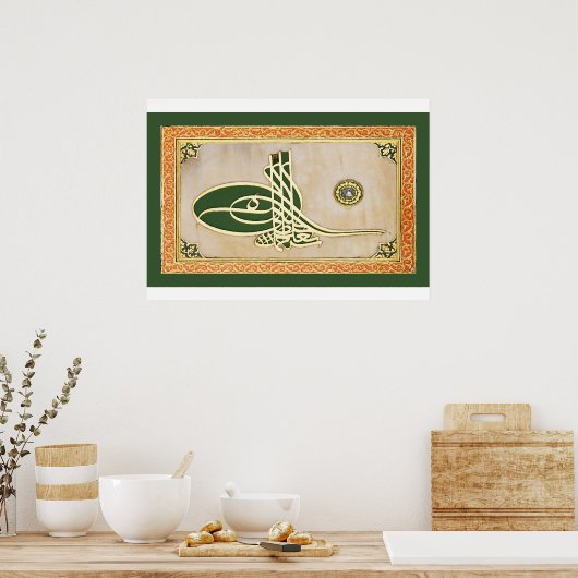 Ottoman sultan tughra Poster (Küche)