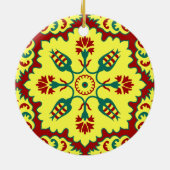Ottoman Türkisches Tulpenmuster in rot und gelb Keramik Ornament (Hinten)