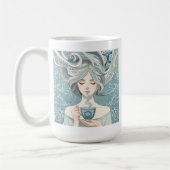 Ottomanische Zilfrau mit Tee - Weich blauer Fluss Kaffeetasse (Links)