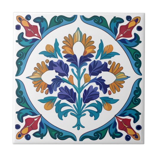 Ottomanischer Garten Keramik Fliese (Vorderseite)