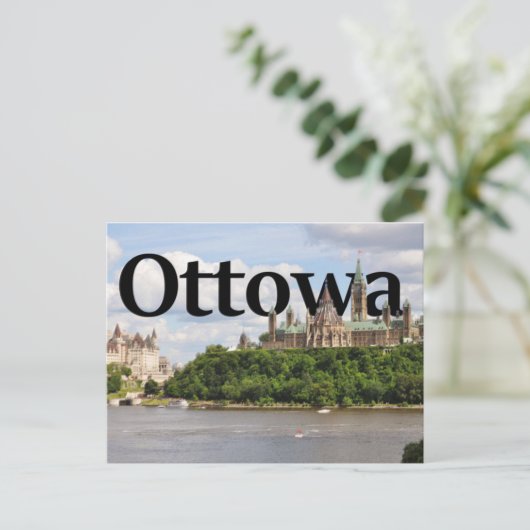 Ottowa, Kanada Skyline mit Ottowa im Sky 2 Postkarte (Stehend Vorderseite)